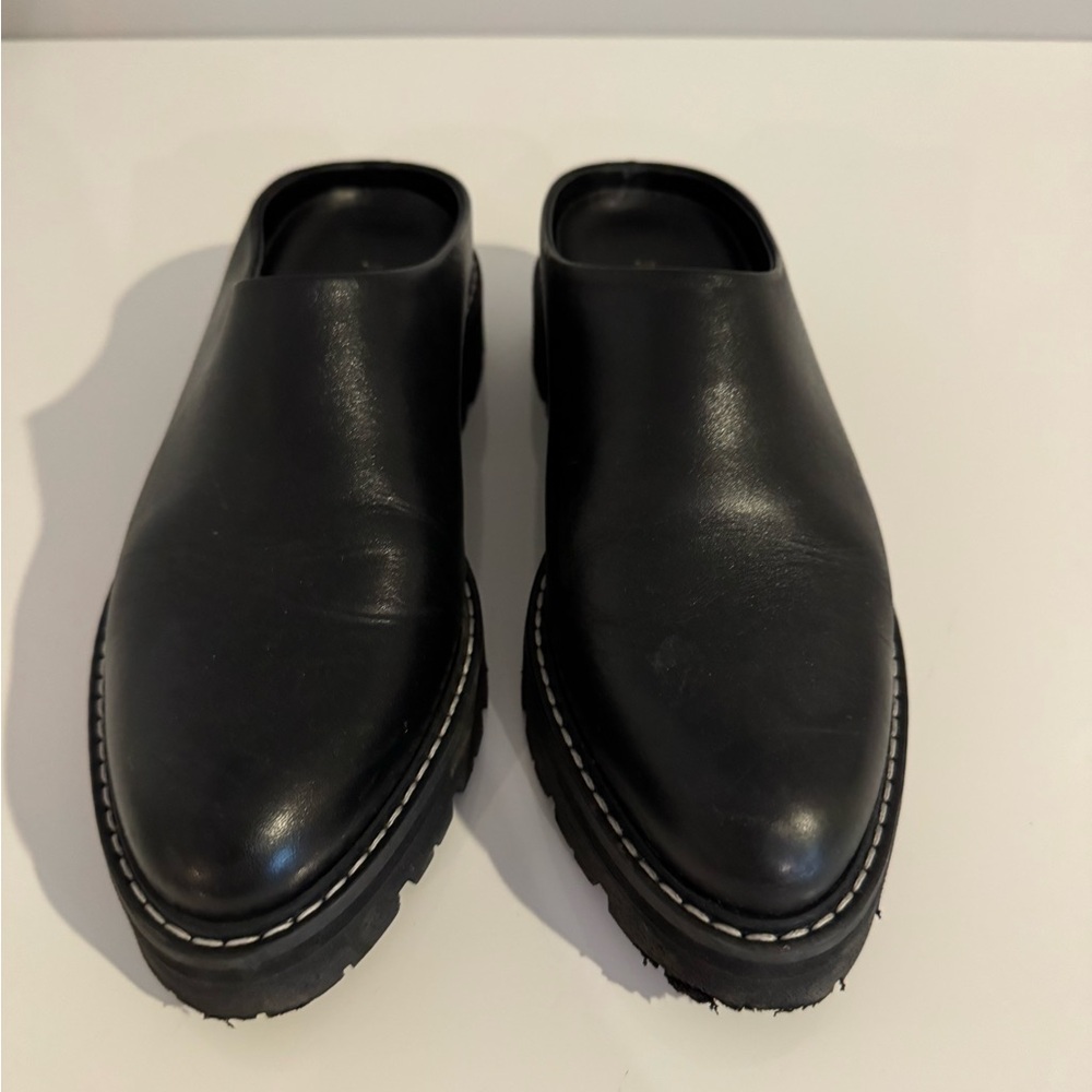 Jenni Kayne black Slip-On leather lug mule - Picture 4 of 6